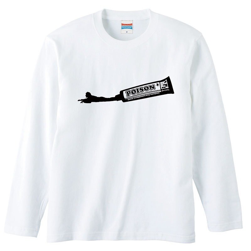 Long sleeve T-shirt / ZOMBIE - เสื้อยืดผู้ชาย - ผ้าฝ้าย/ผ้าลินิน ขาว