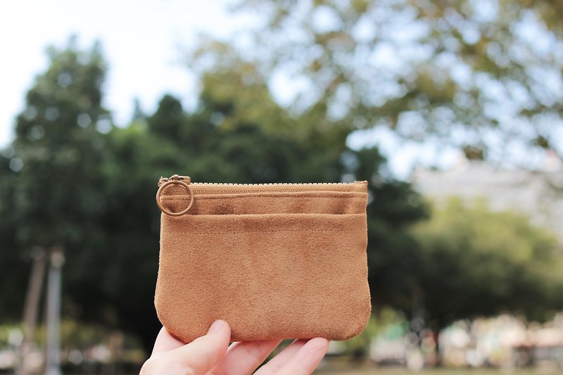 Chez. Small things series zero button buckle-cinnamon camel - Coin Purses - Polyester Brown