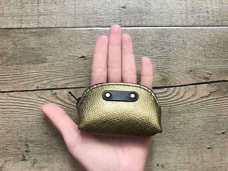 POPO │ Diamond │ palm. Lightweight small wallet │ leather - กระเป๋าใส่เหรียญ - หนังแท้ สีทอง