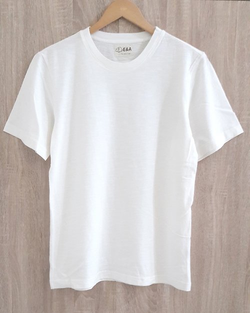 空白素面白t-shirt (无萤光白) 男生款 - 设计师 e&a