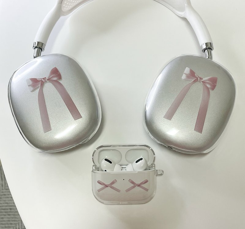 ribbon airpods max case - ที่เก็บหูฟัง - พลาสติก สึชมพู