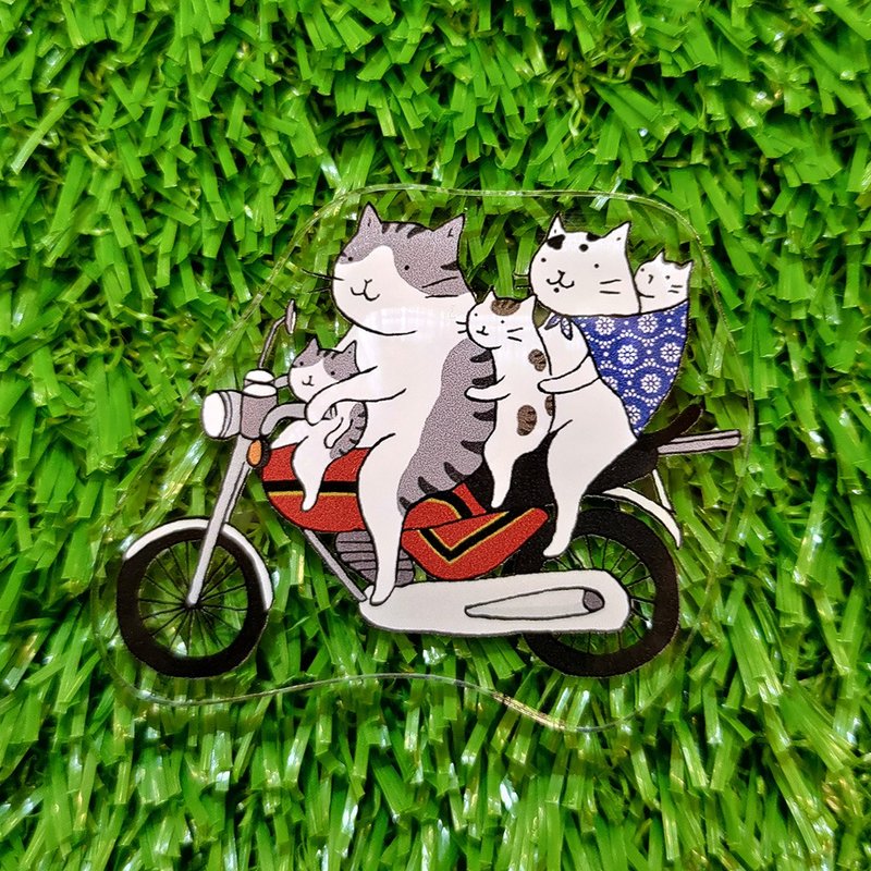 Acrylic Magnet - Five Cats on a Scooter (Illustrator: Ms. Cat) (Longest side 6cm) - แม็กเน็ต - อะคริลิค 