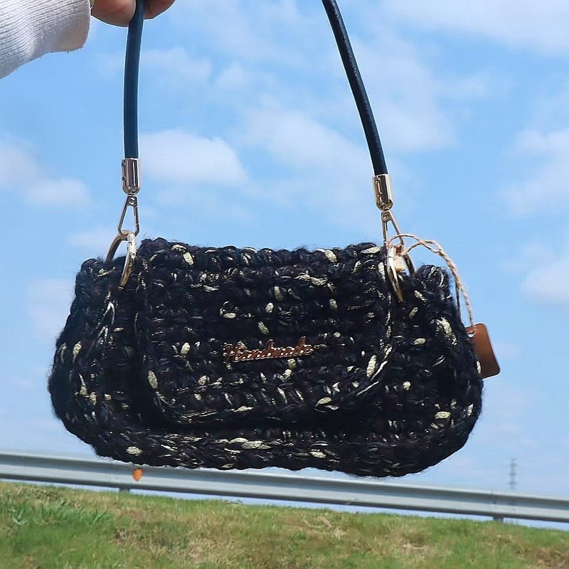 手工編織HANDMADE手混線香奈兒單肩包手挽包 - 手提包/手提袋 - 其他材質 