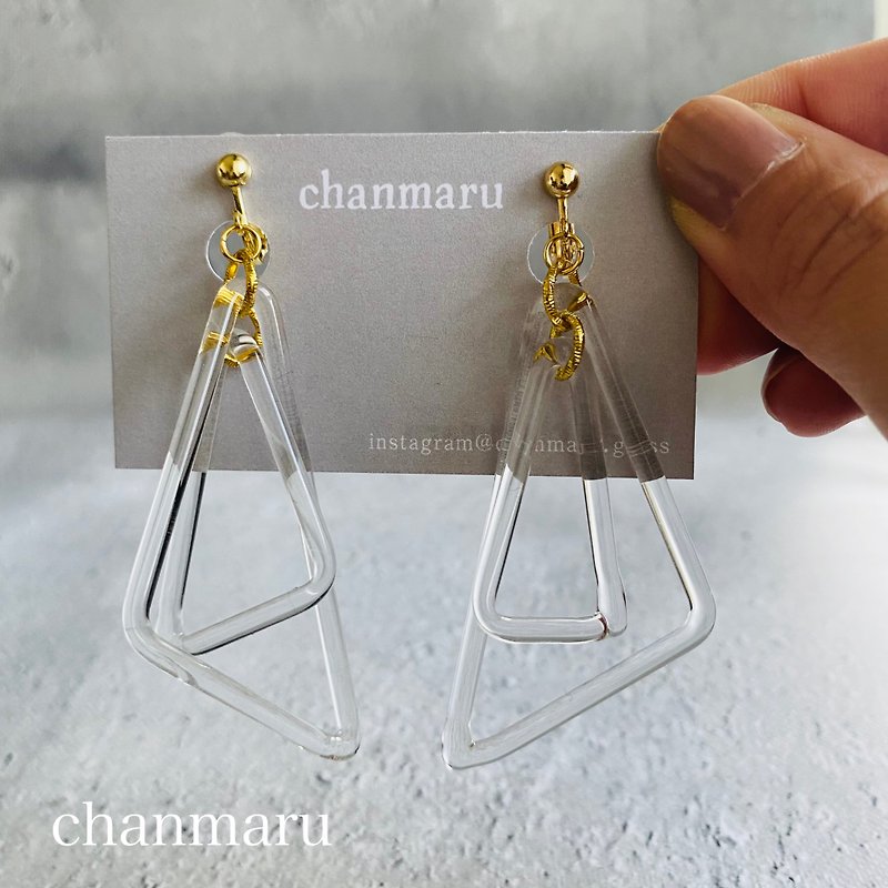 triangle - Earrings & Clip-ons - Glass Transparent