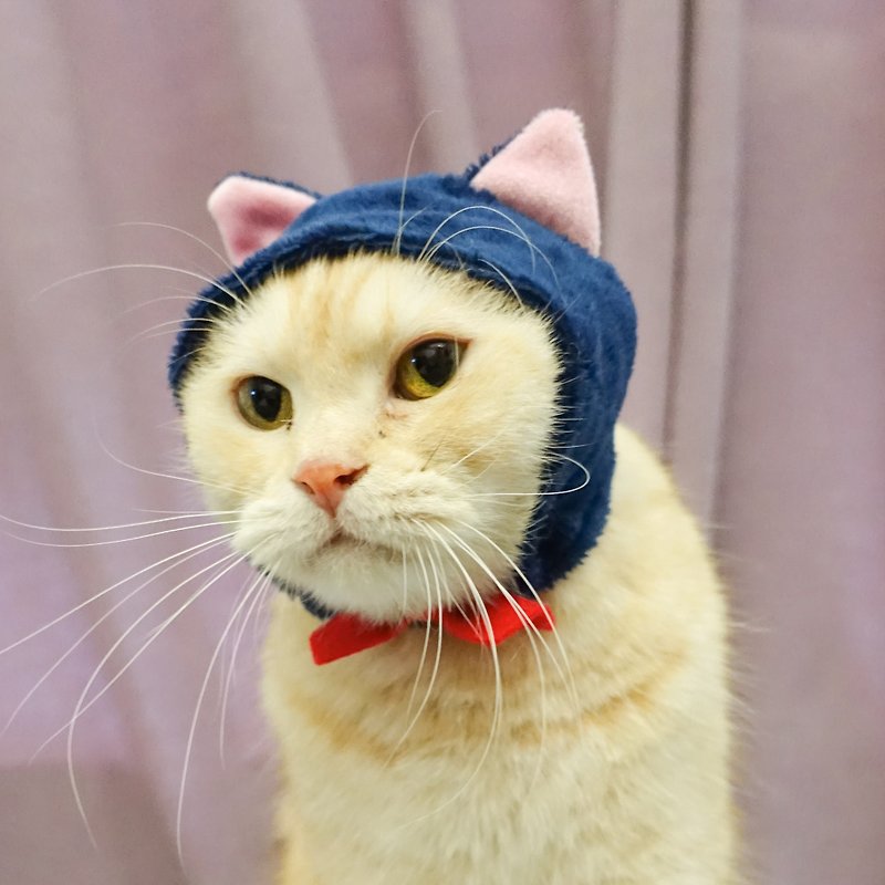 黑貓寵物貓狗帽子頭套*S號 - 寵物衣服 - 其他材質 藍色