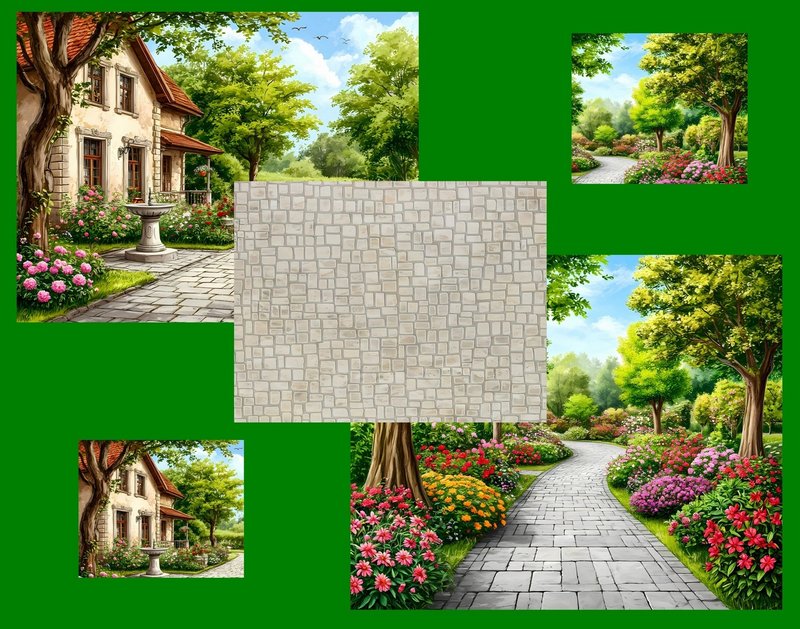 Dollhouse Photo Background. 1:12. Digital. Photo background with nature images. - 其他數位設計 - 其他材質 