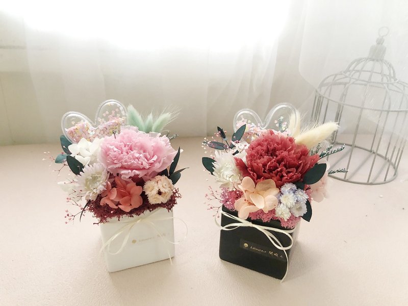母親節禮物 乾燥花 永生花 康乃馨 盆花 母親節 - 乾燥花/永生花 - 植物．花 粉紅色