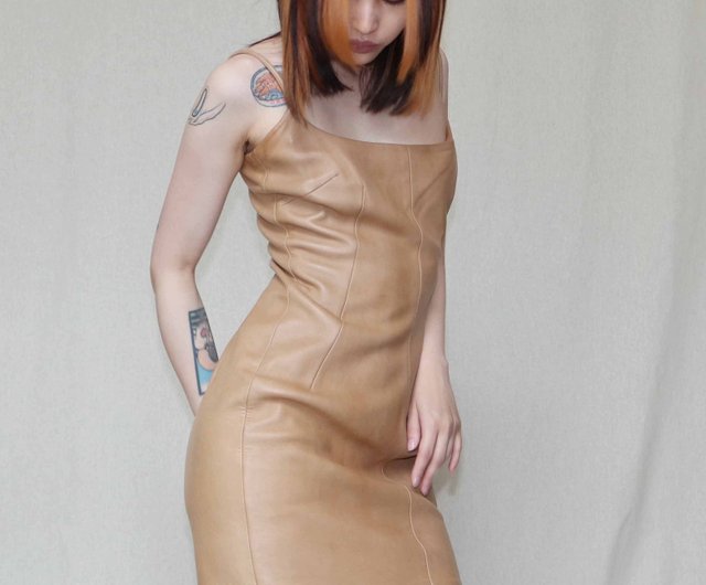 Leather one piece clearance dress