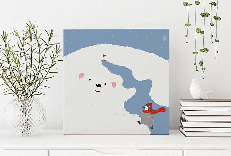 White Bear Series Frameless Paintings-Let me go on an adventure with you - Picture Frames - Cotton & Hemp Blue
