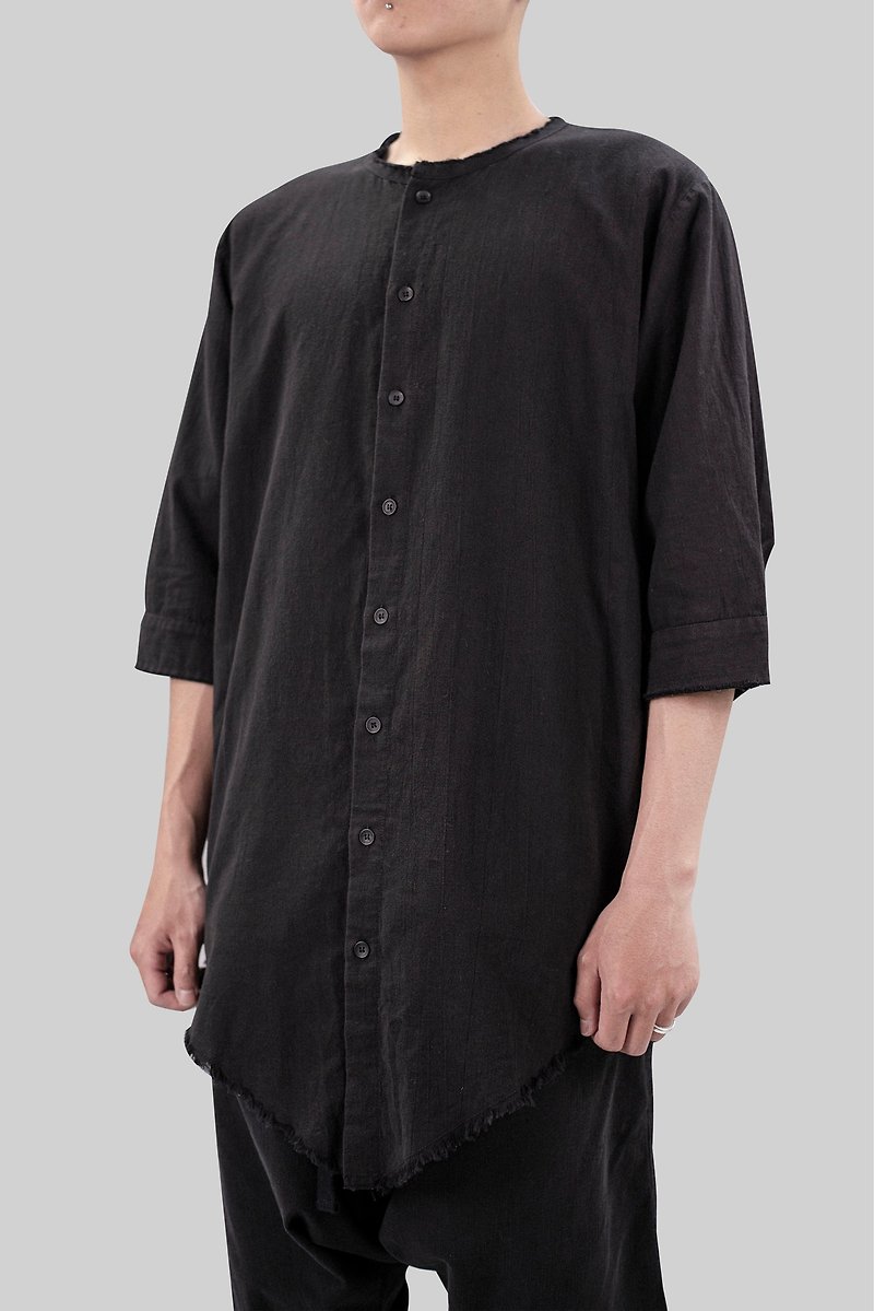 Tip Shirts - เสื้อเชิ้ตผู้ชาย - ผ้าฝ้าย/ผ้าลินิน สีดำ