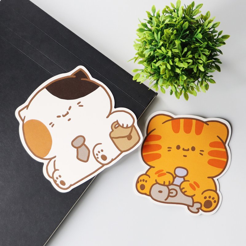 造型明信片-小菜貓│小三花看家中Sanfa cat│貓咪明信片 - 卡片/明信片 - 紙 白色