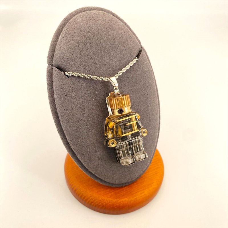 Original Hand Works Gear Lego Robot Handmade Necklace Art Boutique Pendant Accessories - Necklaces - Resin Gold