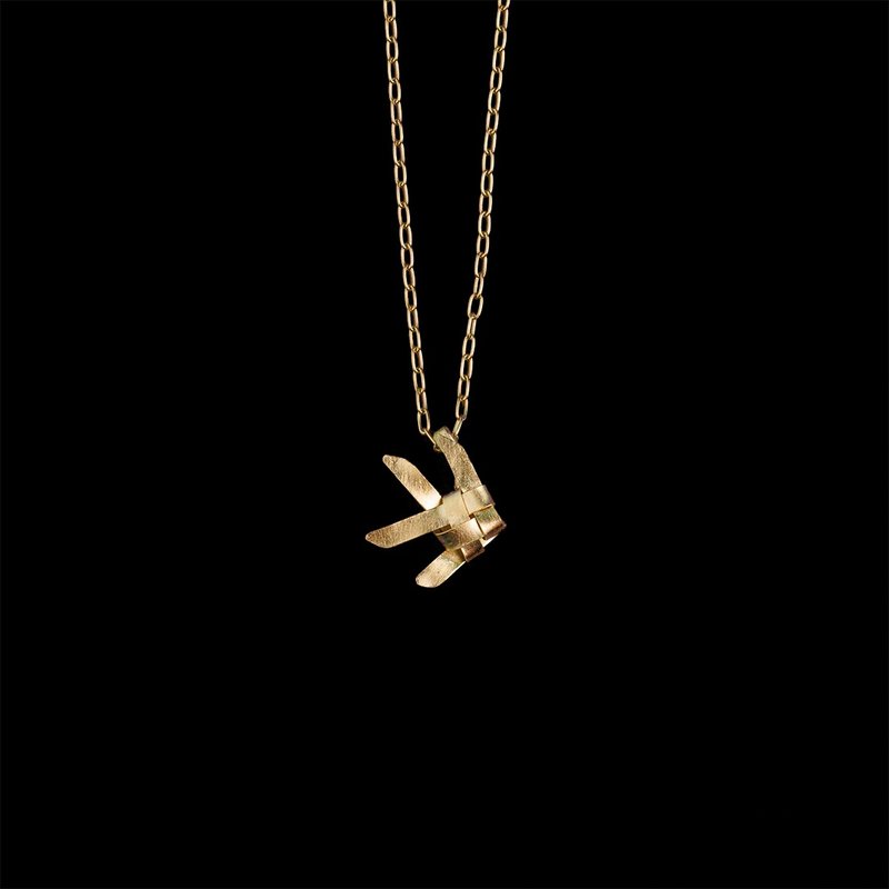 Ta-Pian Fish Necklace size M Silver 99.9 RICH GOLD 18k Gold Plated Silver - 項鍊 - 銀 金色