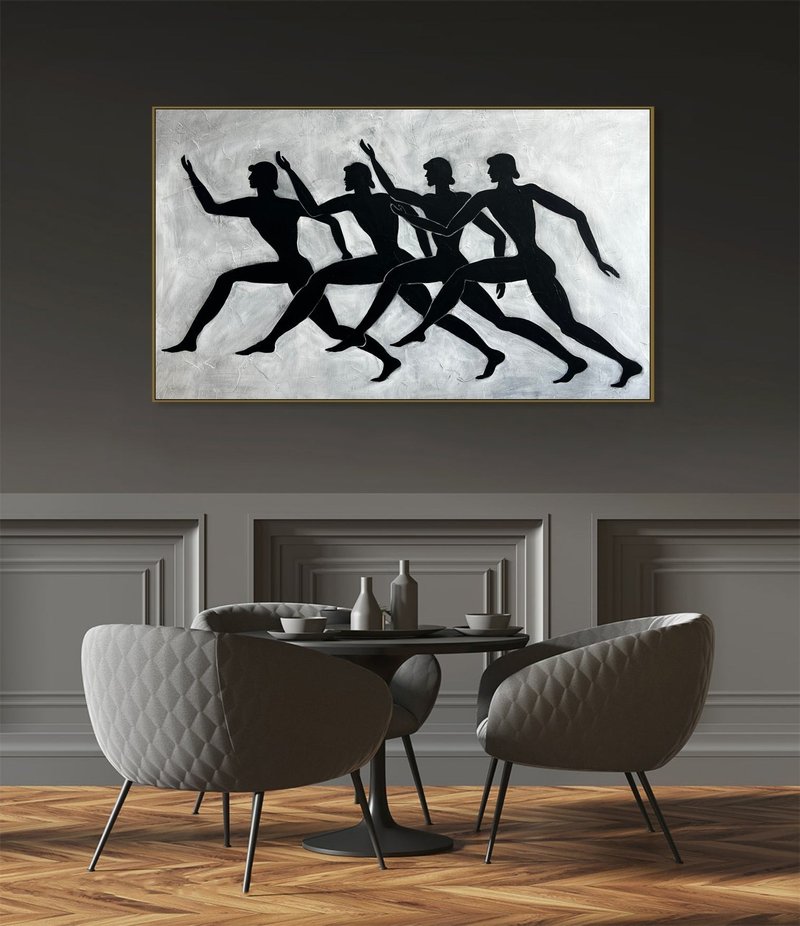 具象画 人間 シルエットアート 人間のような人物 モノクロームアート - ウォールデコ・壁紙 - アクリル ブラック