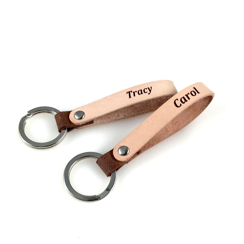 [U6.JP6 handmade leather]-Handmade imported leather hand strap (single sale / free laser text) - Keychains - Genuine Leather Brown