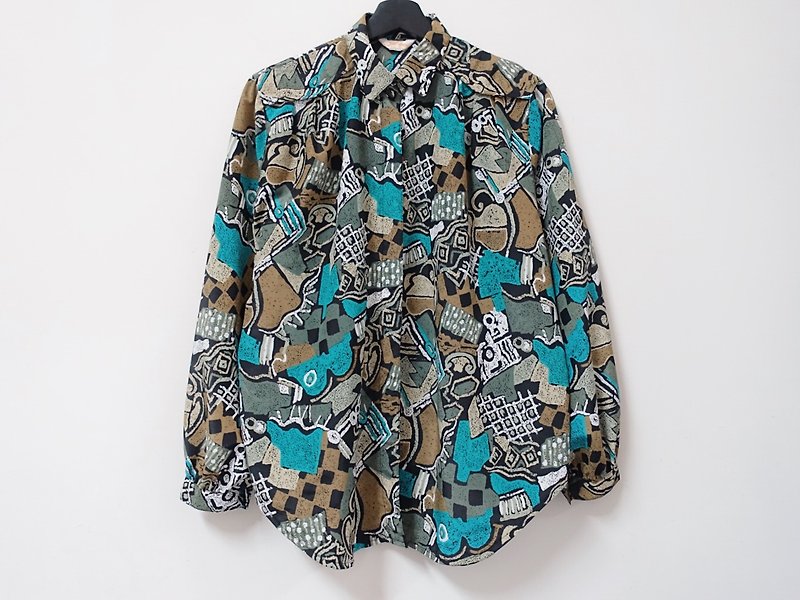 Awhile for a while | Vintage long sleeve shirt no.44 - Women's Shirts - Polyester Multicolor
