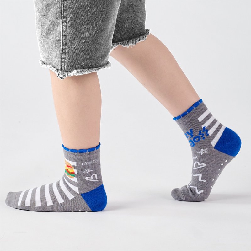 Collaboration Crazygogo_Explorer No. 1 Mid-Calf Socks - Grey (1y-9y) - ถุงเท้า - ผ้าฝ้าย/ผ้าลินิน สีเทา