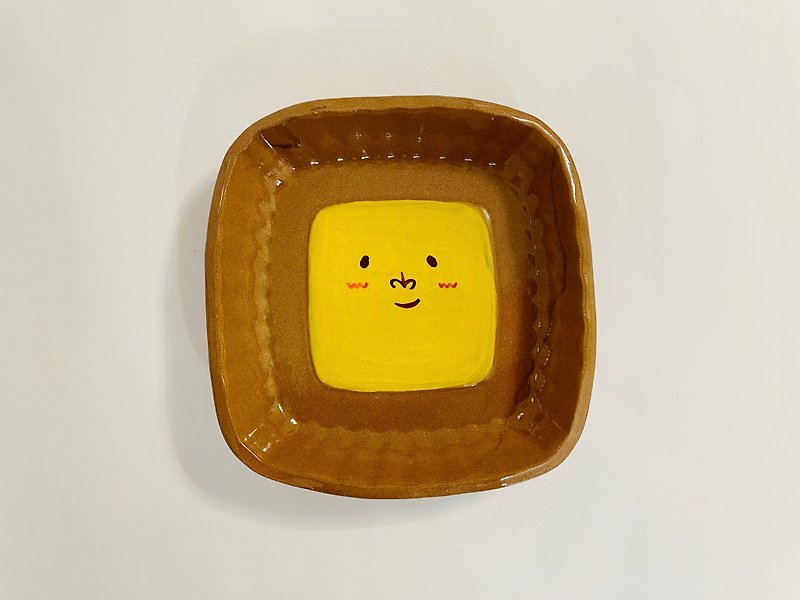 奶油獅方盤 - 盤子/餐盤/盤架 - 陶 多色