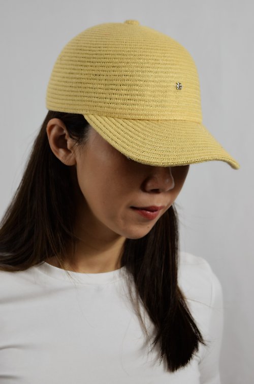 Bonnie編織工坊 美式復古亞麻老帽-鵝黃色