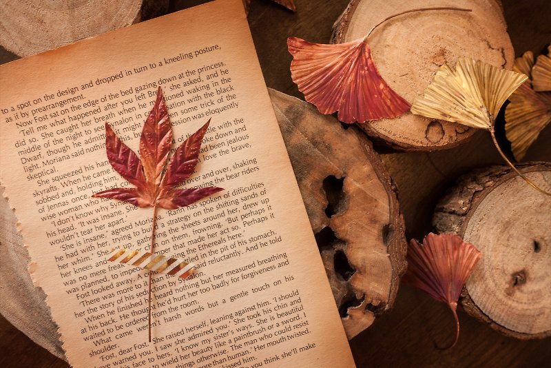 Knock Knock Metalworking_The Gift of the Season_Eternal Metal Plant Bookmark_Ginkgo_Maple Leaf - Metalsmithing/Accessories - Other Metals 