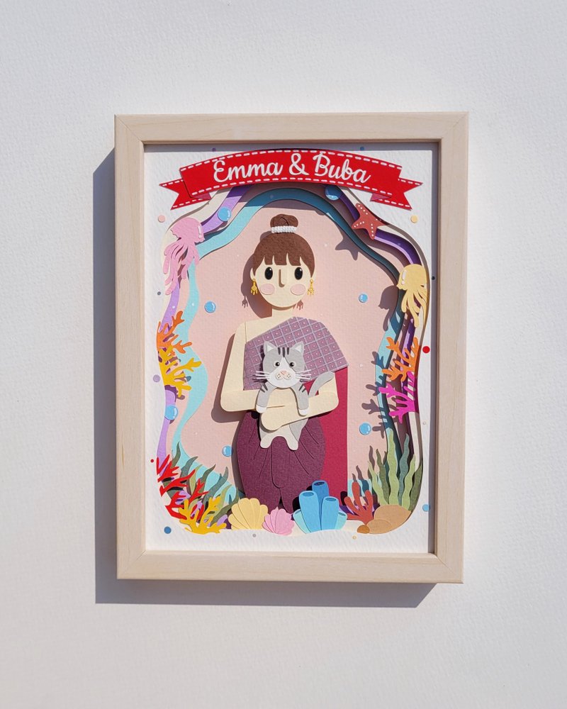 Layered custom papercut frame: birthday theme. - 相框/畫框 - 紙 