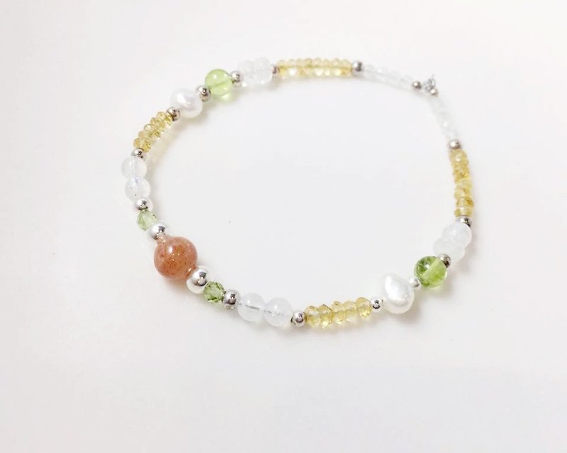 MH sterling silver natural stone independent section _ orange blossom chanson _ sun crystal - Bracelets - Gemstone Yellow