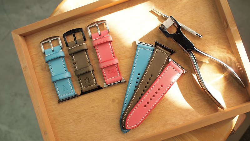 Apple Watch Custom Indian Pattern Leather Strap - สายนาฬิกา - หนังแท้ 