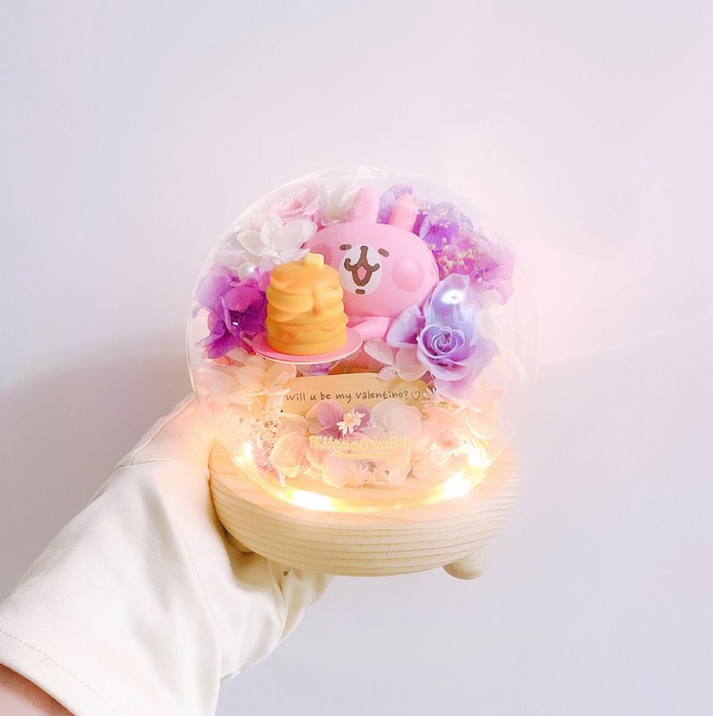 [Customized Gift] Kiitosflorist Preserved Garden Glass Ball-12cm Kanahei - Dried Flowers & Bouquets - Glass Pink