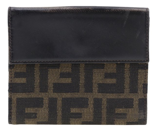 日本直送】フェンディ FENDI 二つ折り財布 キャンバス × レザー