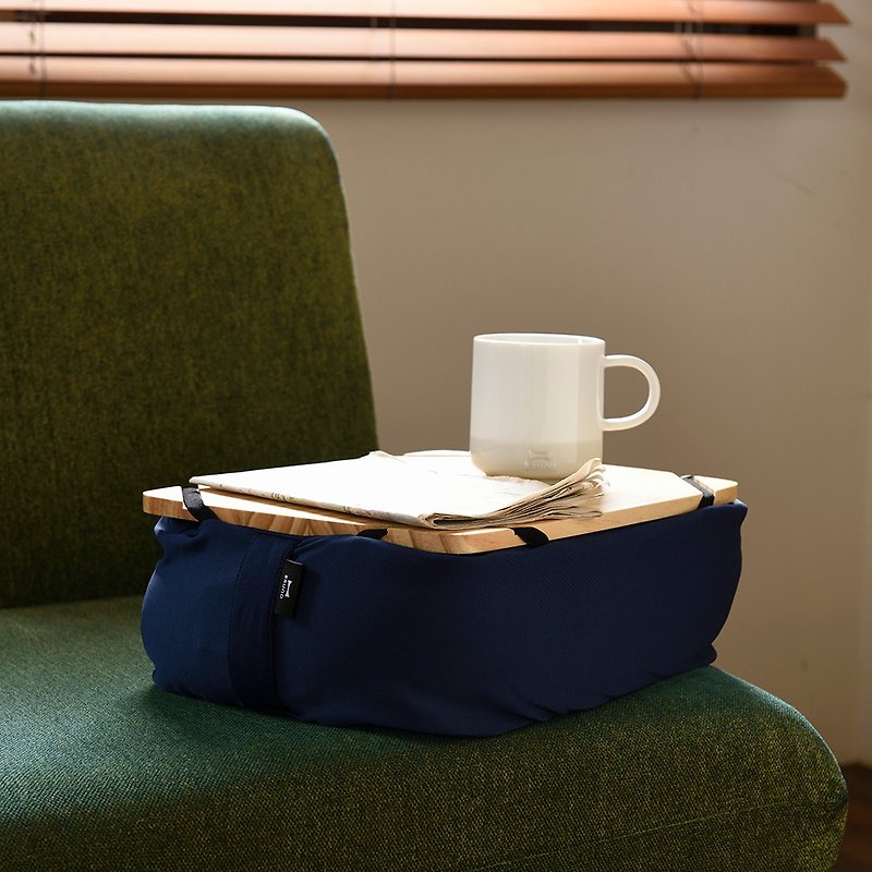Japan BRUNO Cushion Table Log Pad & Pellet Pillow (Navy Blue) - หมอน - ไม้ สีน้ำเงิน