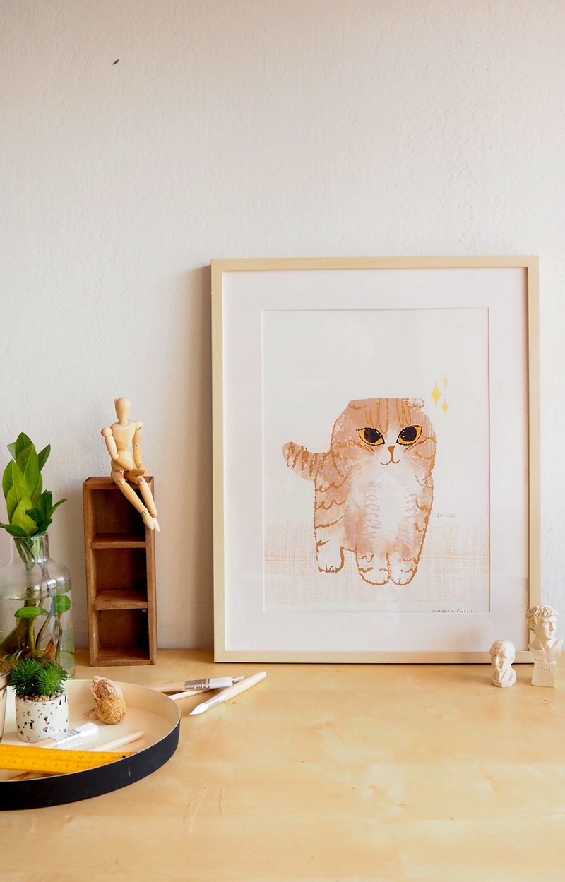 Poster My cat make friendly again - 海報/掛畫/掛布 - 紙 粉紅色