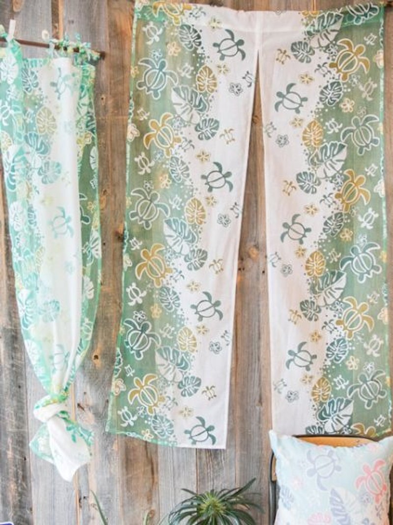 【Pre-order】 ✱ Hawaiian turtle curtain ✱ A. Turquoise turquoise - Items for Display - Cotton & Hemp Multicolor