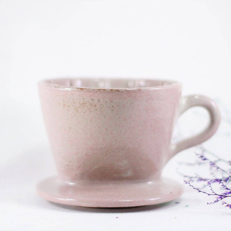 梯形粉紫咖啡濾杯,1~2人份 - 咖啡杯/馬克杯 - 陶 粉紅色