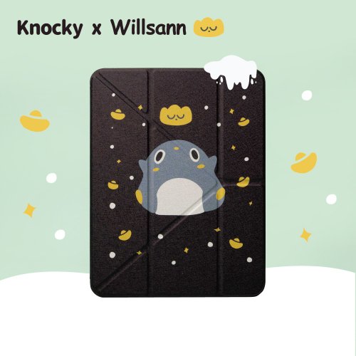 Knocky 原創 插畫家聯名【小Chill鵝Money Snow】多折式iPad保護殼