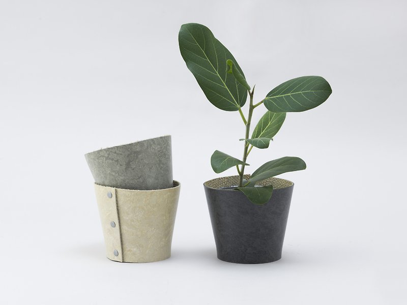 Earth Pot Linoleum (Pot Cover) - Plants - Eco-Friendly Materials Khaki