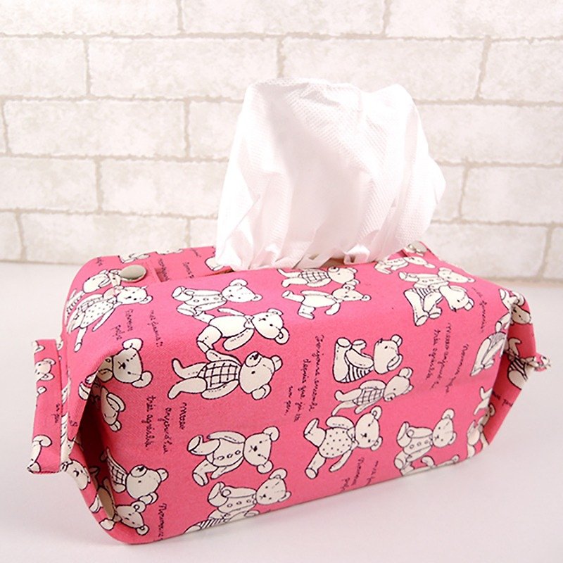 Admission package can be hanging toilet paper / tissue paper sleeve - Teddy Bear (pink) - Storage - Cotton & Hemp Pink