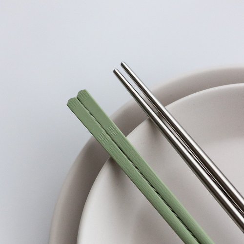 HH 健康愉筷｜Happy&Healthy 【台灣製】酪梨綠 長款1雙入 304不鏽鋼筷子