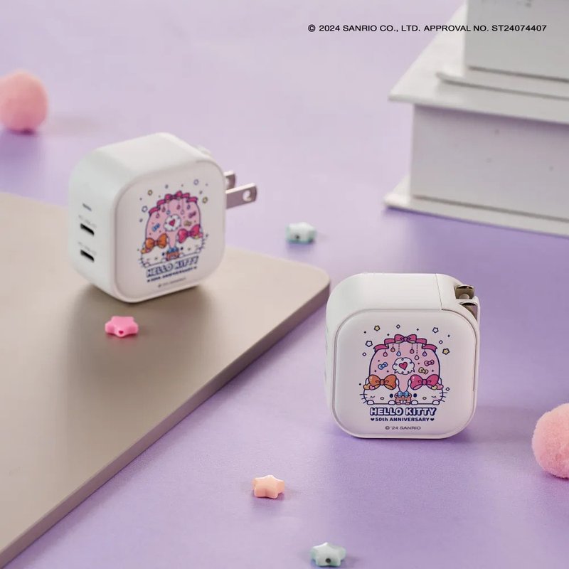 Maktar 45W GaN  Hello Kitty 充電器 口袋快充 2孔 - 行動電源/充電線 - 塑膠 白色