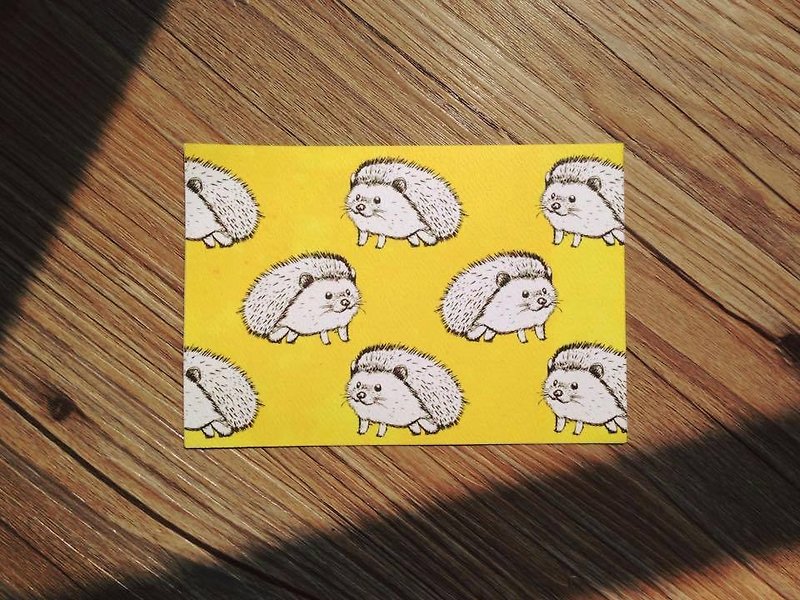 【動物系列】忙碌的刺蝟 填色明信片 - 心意卡/卡片 - 紙 黃色