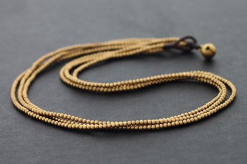 xtravirgin 串珠的原始的堅實黃銅項鍊被編織的多條鏈簡單的項鍊