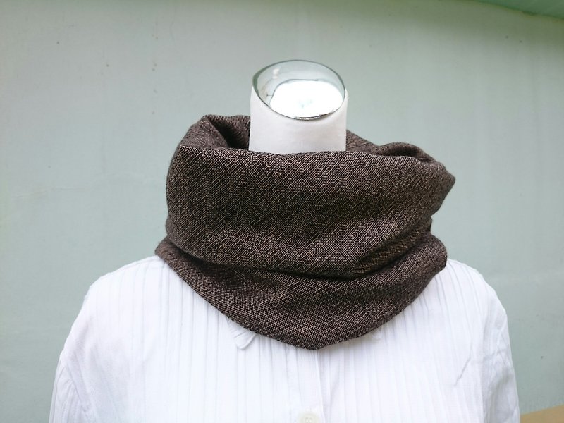 男性と女性のための暖かいビブネックカバー両面2色の短いスカーフが適用されます*SK* - スカーフ - ウール ブラウン