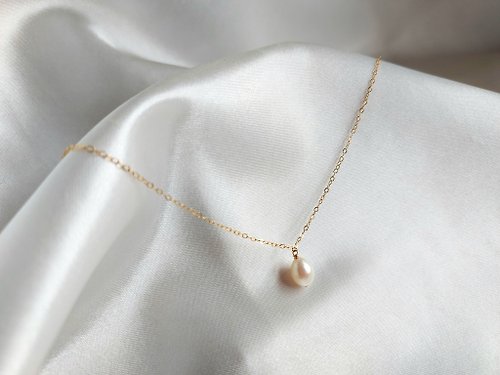 鍊戀翡翠 14kgf美國注金 天然珍珠項鍊 | 手作客製 手鍊 項鍊 耳環 飾品