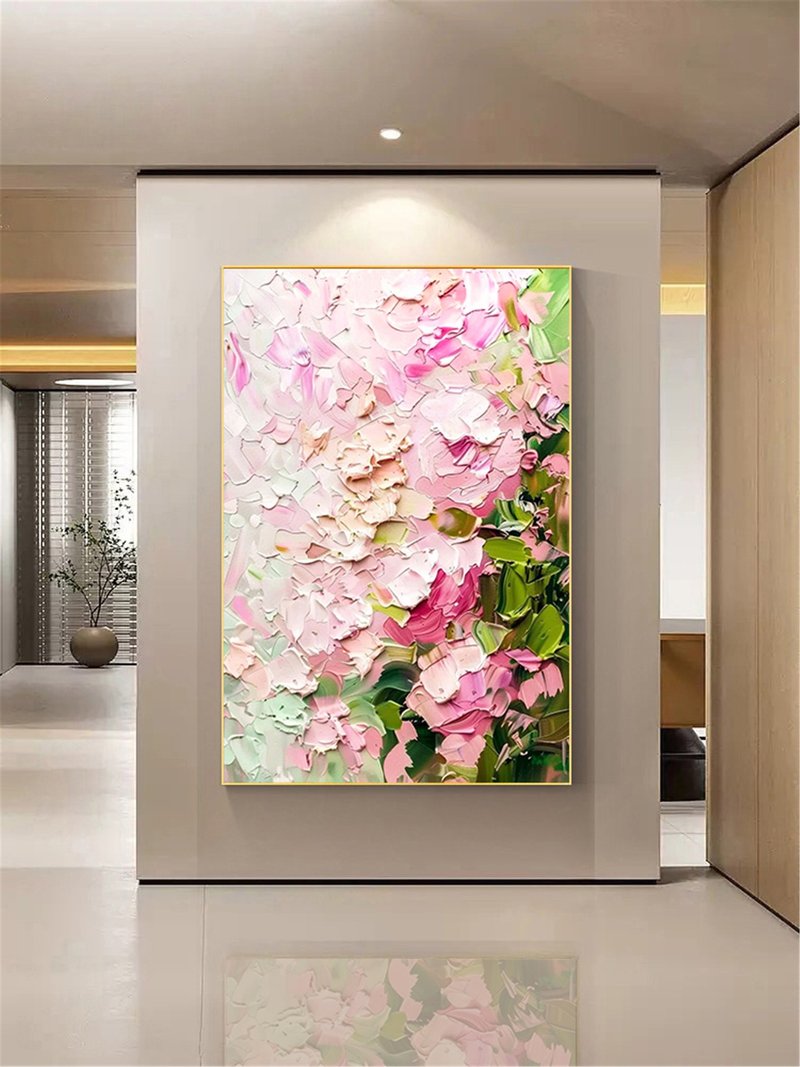 夏花 手繪油畫/抽象/原創商品/裝飾畫/掛畫/客廳/走廊/玄關掛畫 - 海報/掛畫/掛布 - 亞麻 多色