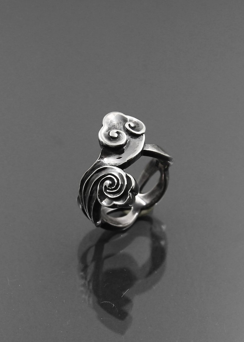 -Running Clouds and Flowing Water I-Pair Ring / Ring Ring - Couples' Rings - Sterling Silver Silver