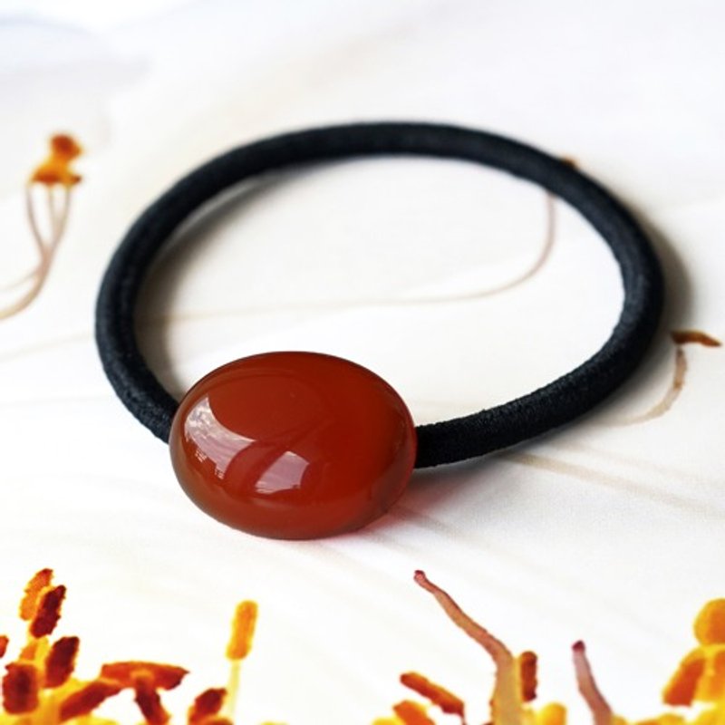 Large red agate hair band Betty - Hair Accessories - Gemstone Red