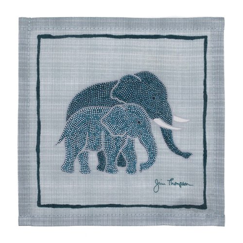 ANDARI 安得利 泰國 杯墊 (4入) Elephants Cotton Coasters - Blue