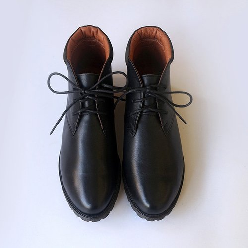 【Time machine】Oil Wax Leather Boots - Black