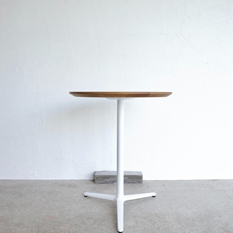 White steel/Solid OAK/Diameter 60cm/Cafe Table/Round Table/Oak/White - Other Furniture - Wood 