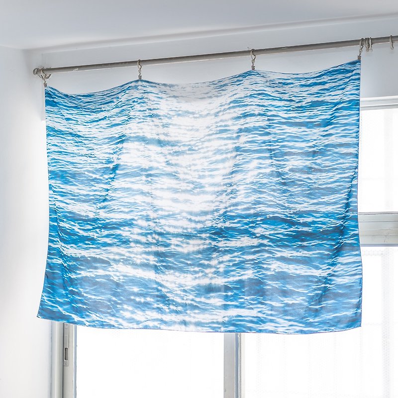 藍色大海 沙發蓋布 窗簾 布幔門簾 - 門簾/門牌 - 聚酯纖維 藍色