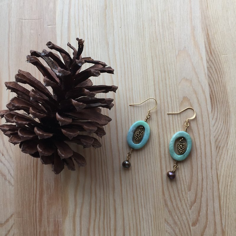 Pinecone love - Earrings & Clip-ons - Other Materials 